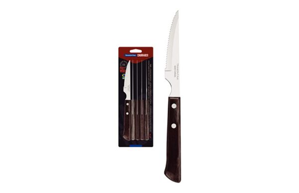 CUCHILLO CHULETERO JUEGO 6 PZAS POLYWOOD CASTAÑO