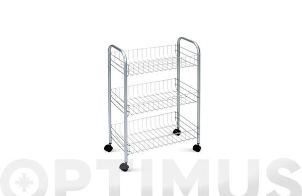 CARRO MULTIUSO 3 CESTOS LUGANO PLATA