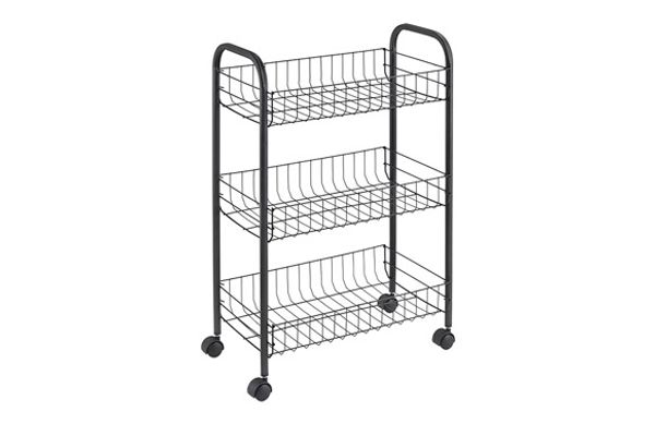 CARRO MULTIUSO 3 CESTOS LUGANO NEGRO