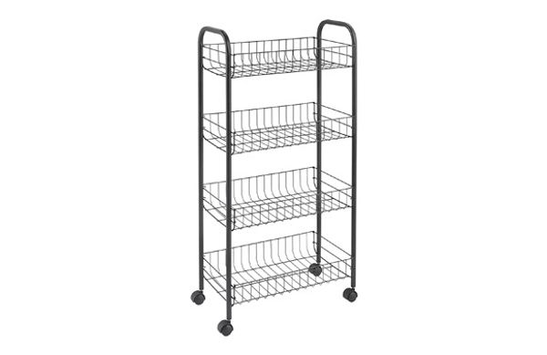 CARRO MULTIUSO 4 CESTOS ASCONA NEGRO