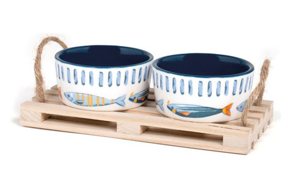 APERITIVO STONEWARE BASE SET 2 PZAS Ø 8,5CM PECES