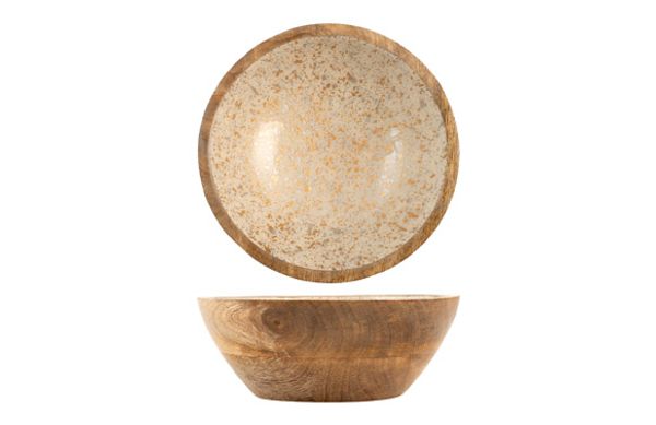 BOL MADERA DECORADO METALDROPS 15 X 7 CM