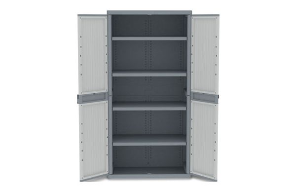 ARMARIO RESINA JUMBO 4 ESTANTES XL WAVE 180 X 89,7 X 53,7 CM GRIS
