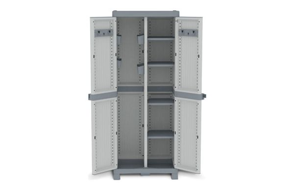 ARMARIO RESINA ESCOBERO BASE 4 ESTANTES  WAVE 181,8 X 70 X 43,8 CM GRIS