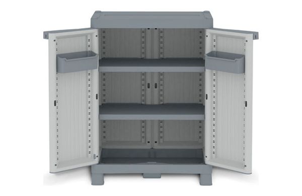 ARMARIO RESINA BASE MEDIO 2 ESTANTES  WAVE 97,9 X 70 X 43,8 CM GRIS