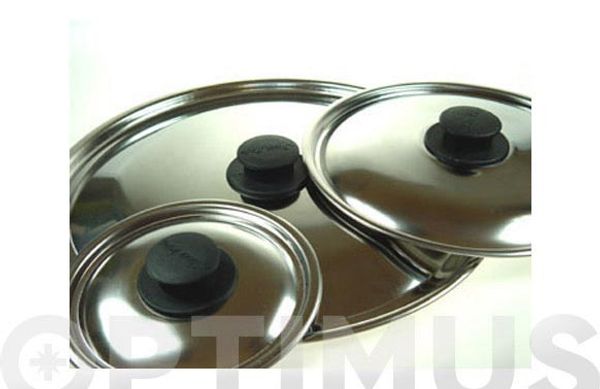 TAPA ACERO INOX POMO BAQUELITA 34 CM