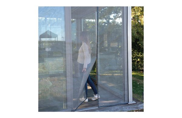 MOSQUITERA 2 PANELES CIERRE MAGNETICO CONTINUO 420X250 GRIS