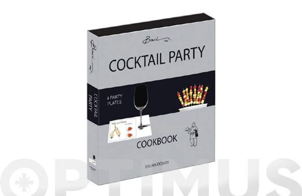 BANDEJA APERITIVO COOKBOOK COCKTAIL MELAMINA 4 UDS