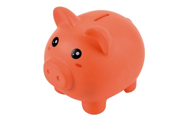 HUCHA PLASTICO CERDITO - NARANJA, 18 X 15 CM