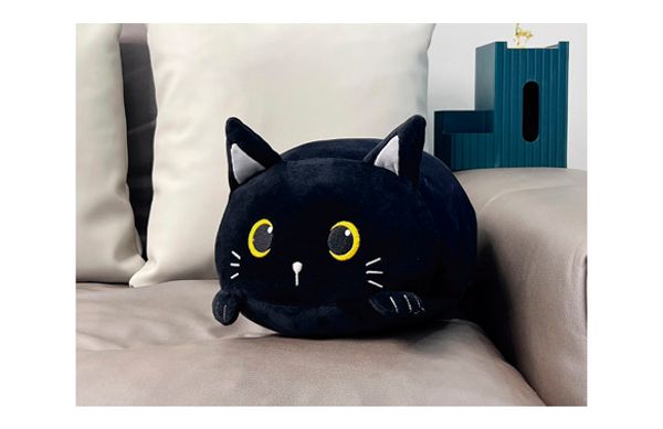 COJIN SOFT TOUCH GATO NEGRO 33X28X18CM