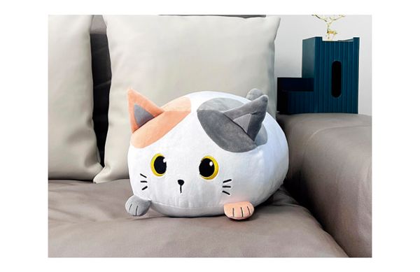 COJIN SOFT TOUCH GATO NARANJA 33X28X18CM