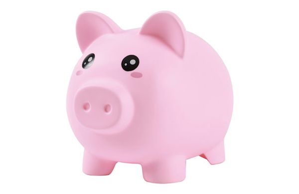 HUCHA PLASTICO CERDITO ROSA 18 X 15 CM