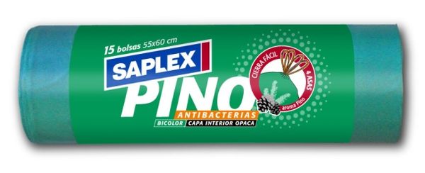 BOLSA BASURA 30 L (15 UDS) CIERRA FACIL PINO ANTIBACTERIAS 55X60 CM G-80