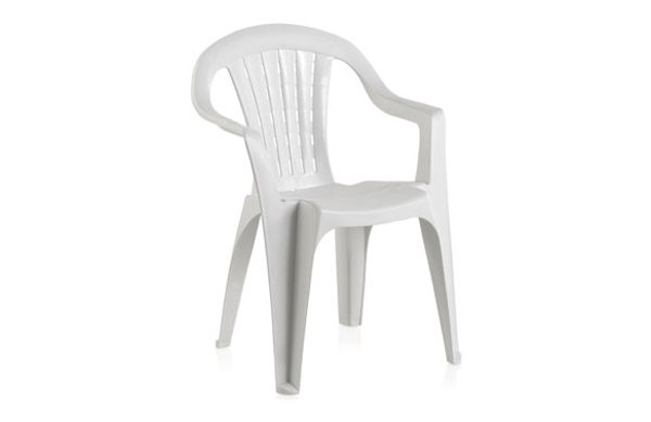 SILLA MONOBLOCK RESPALDO BAJO BLANCO