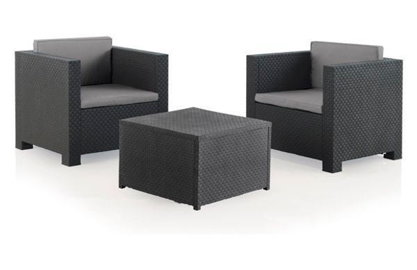 CONJUNTO RATAN RESINA DIVA TETE A TETE ANTRACITA