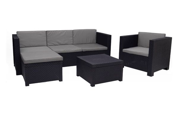 CONJUNTO RATAN RESINA GRAFITO SET MANHATTAN