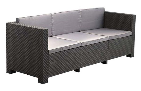 SOFA 3 PLAZAS RATAN RESINA DIVA GRAFITO