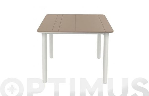 MESA CUADRADA NOA ARENA/BLANCO 90 X 90 CM