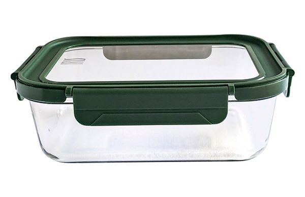 CONTENEDOR VIDRIO RECTANGULAR 1040 ML TAPA VIDRIO