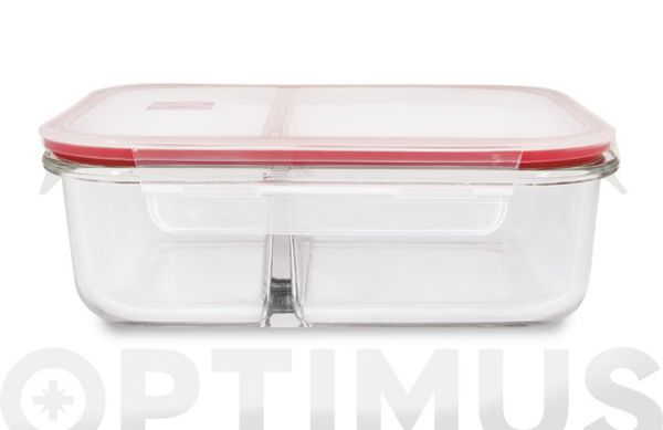 CONTENEDOR VIDRIO RECTANGULAR DIVIDIDO 1360 ML