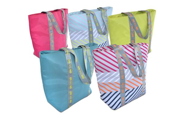 BOLSA PORTA ALIMENTOS SHOPPER MAXI FLUOR SURTIDAS 5 COLORES