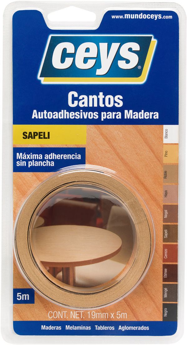 CANTO ADHESIVO PARA MADERA 5 M X 19 MM SAPELI