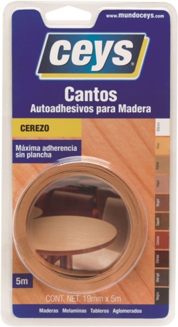 CANTO ADHESIVO PARA MADERA 5 M X 19 MM CEREZO