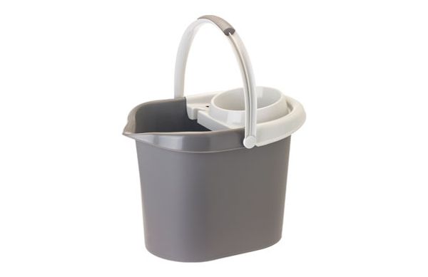 CUBO CON ESCURRIDOR 12 L GRIS