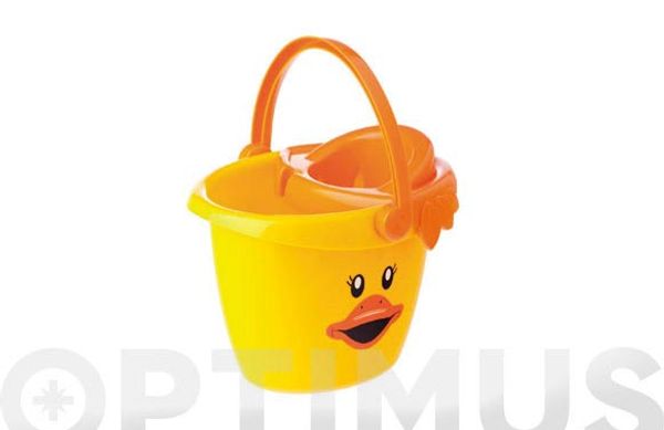 CUBO CON ESCURRIDOR + FREGONA SET INFANTIL DUCKS