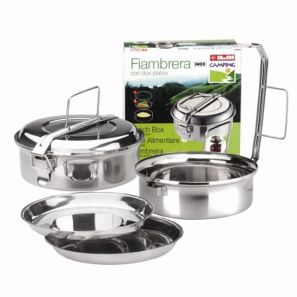 FIAMBRERA CON 2 PLATOS INOX 18 CM 1.3LT