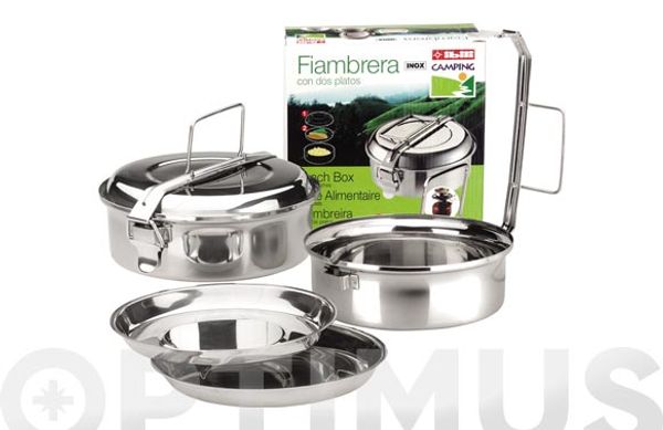 FIAMBRERA CON 2 PLATOS INOX 20 CM 1,8L