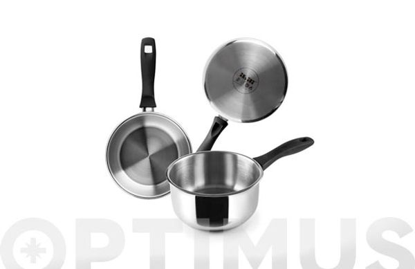 CAZO ACERO INOXIDABLE INDUKTION MANGO BAQUELITA 12 CM