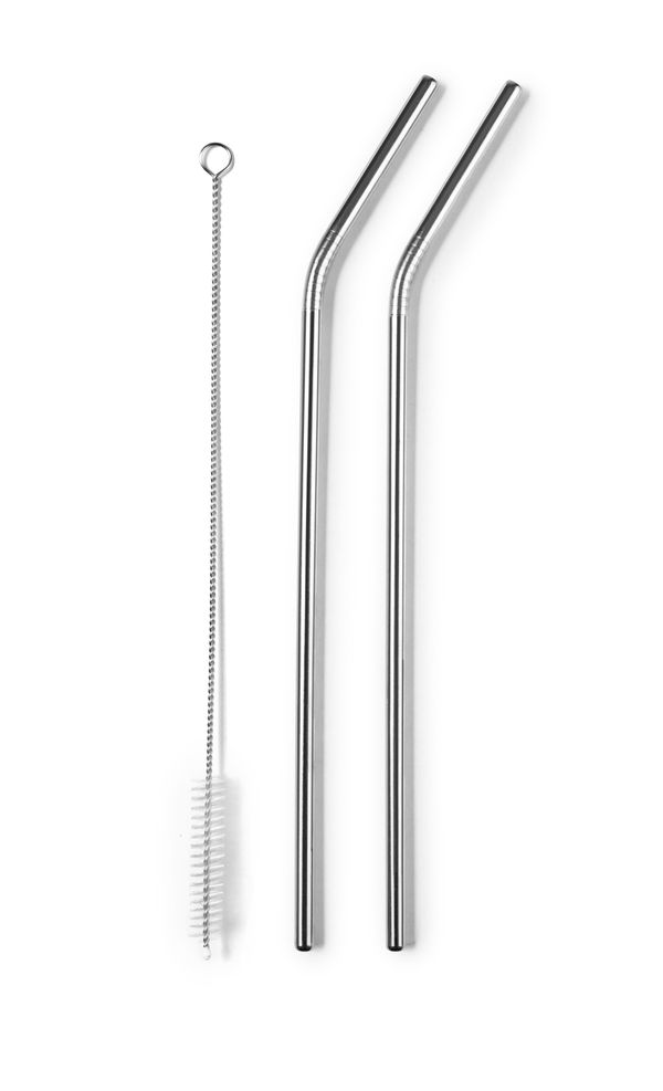 SET 4 PAJITAS INOX+CEPILLO LIMPIADOR 