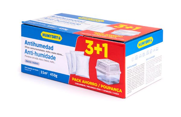 ANTIHUMEDAD DISPOSITIVO + 3 RECARGAS 450 GR HUMYDRY NEUTRO