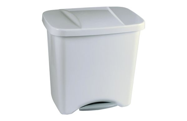 CUBO CON PEDAL ECOLOGICO CON DIVISIONES 50 L-GRIS METALIZADO