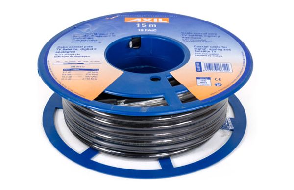CABLE COAXIAL 19PATC COLGABLE NEGRO 15 MT