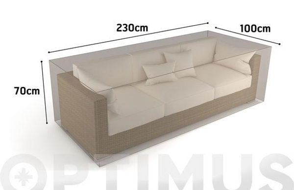 FUNDA SOFA 3 PLAZAS VISON 230 X 100 X H 70