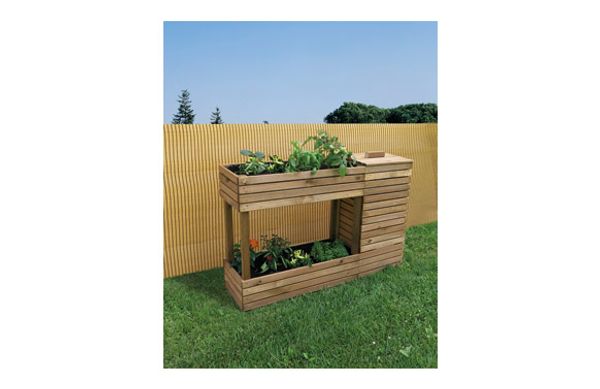 HUERTO URBANO MADERA ELEVADO CON COMPOSTADOR 35 X 120 X 80 CM