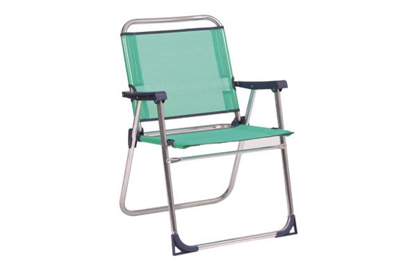 SILLON PLAYA FIJO SEGURIDAD RESPALDO BAJO ALUMINIO FIBRELINE AZUL