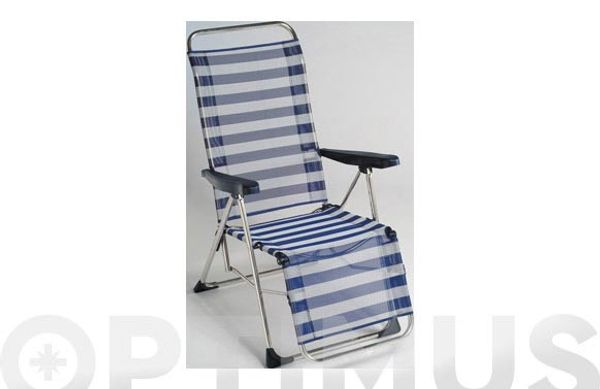 SILLON RELAX PLAYA MULTIPOSICION PATA CERRADA  ALUMINIO FIBRELINE RAYAS