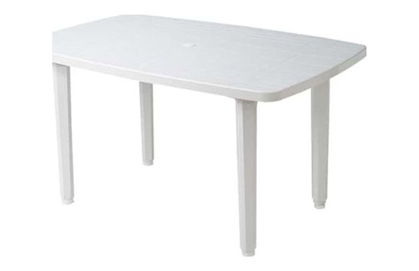 MESA RECTANGULAR RESINA 140 X 90 CM BLANCO