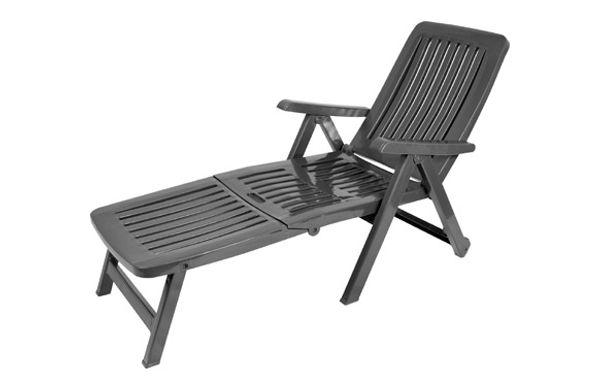 TUMBONA RESINA PLEGABLE CON RUEDAS ANTRACITA