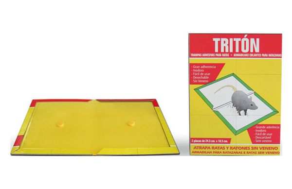 TRAMPA ADHESIVA RATAS TRITON 24,5X18,5 CM 2 UNIDADES