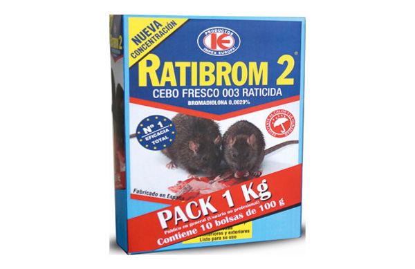 RATICIDA CEBO FRESCO RATIBROM-2 1KG (10 BOLSAS 100 GR)