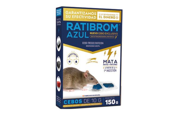 RATICIDA CEBO FRESCO RATIBROM AZUL 150 GR