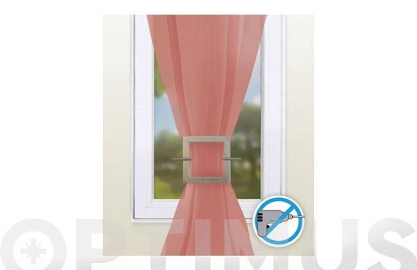 RECOGECORTINA METAL PLATA AD610