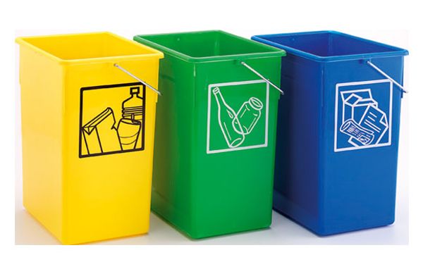 CUBETA RECICLAR 20 X 28 X 34 CM CON ASA 15 L VERDE