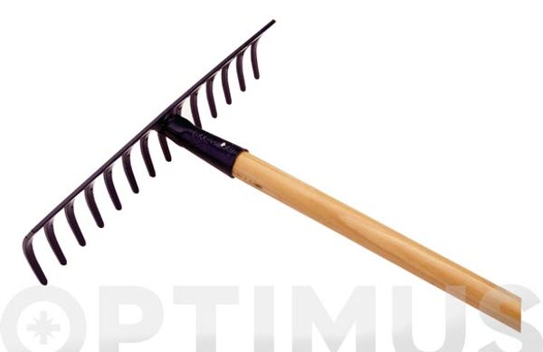 RASTRILLO JARDIN 14 PUAS 38 CM CON MANGO DE 150 CM