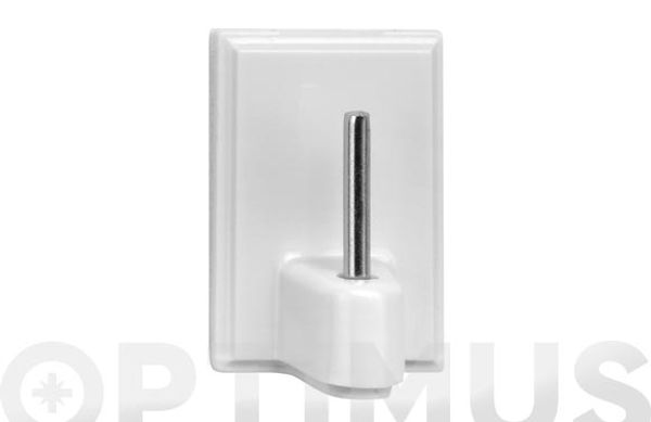 COLGADOR ADHESIVO 1 GANCHO PLASTICO PARA VISILLOS BLANCO 4 UDS
