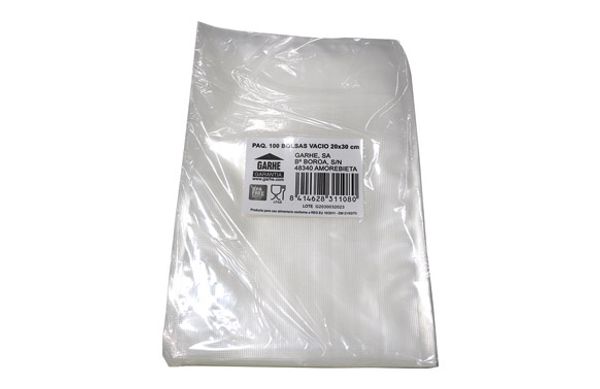 BOLSA ENVASAR VACIO (PAQ 100 UDS) 20 X 30 CM